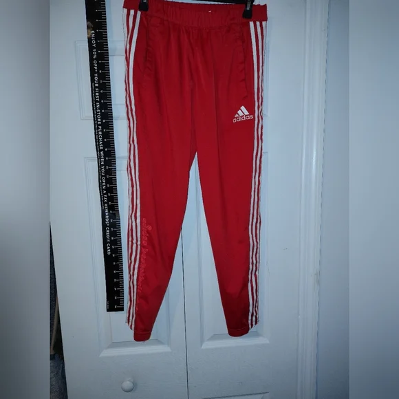 Adidas Ladies Rip Away Tare Away Joggers Classic Rare New Red Track Pants - Picture 6 of 7